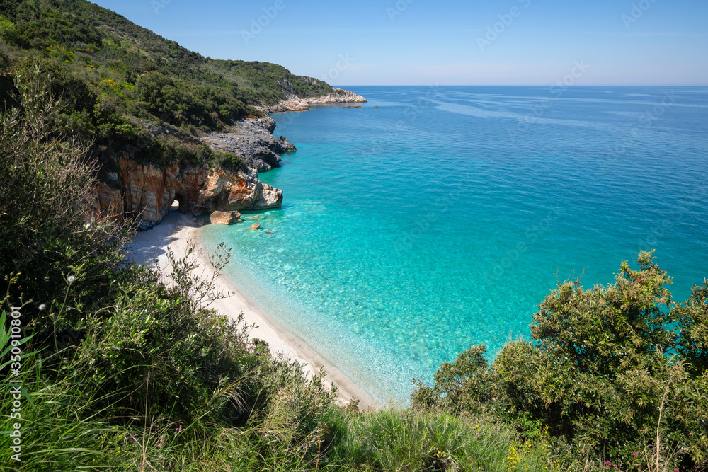 Beautiful beach with turquoise water in Pilion, Greece