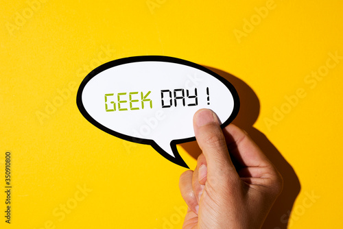 text geek day in a speech balloon