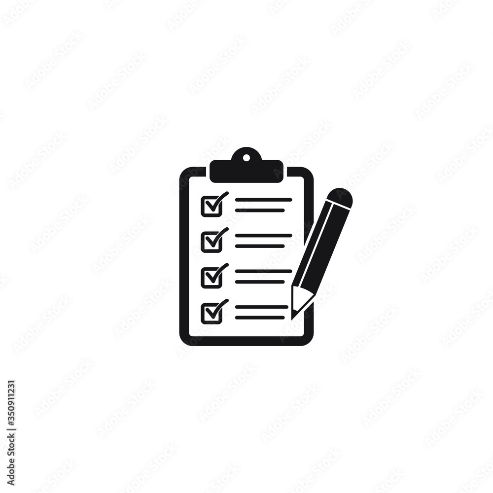 Clipboard pencil vector icon. Black illustration isolated on white background for graphic and web design. Clipboard pencil vector icon. Black illustration isolated on white background for graphic and web design.