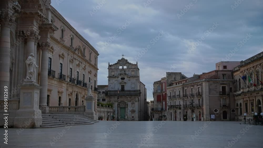 Main square of Ortigia island in province di Siracusa in Sicily Main square of Ortigia island in province di Siracusa in Sicily