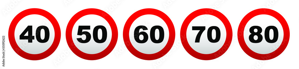 speed limit sign on white background speed limit sign on white background