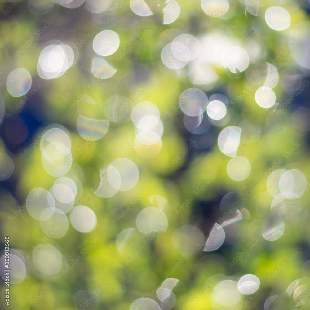 Green bokeh on nature defocus art abstract blur background