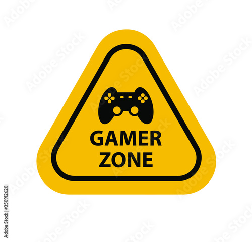 gamer zone sign on white background