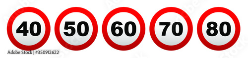 speed limit sign on white background	