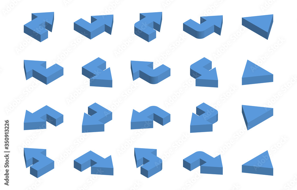 アイソメトリックスの矢印アイコンセット