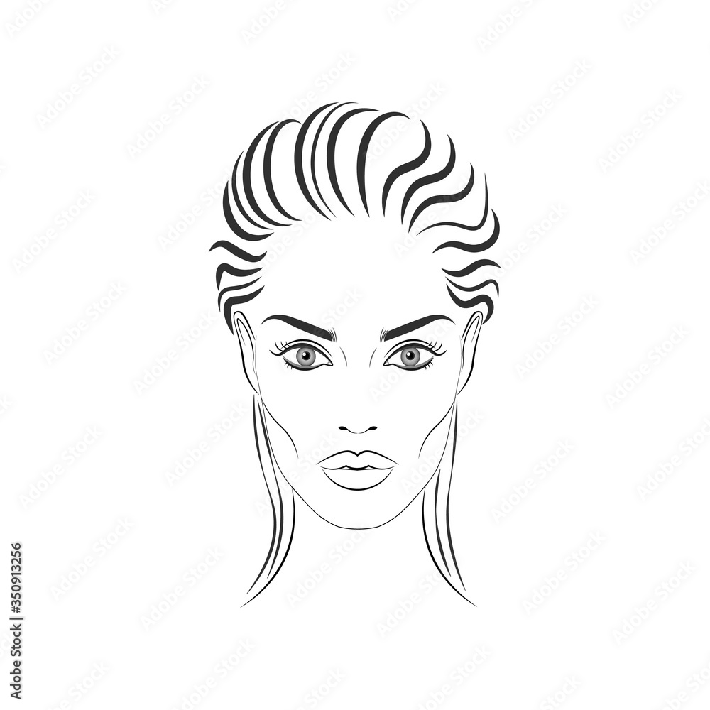Face chart Makeup Artist Blank. Template. Vector illustration. Face chart Makeup Artist Blank. Template. Vector illustration.