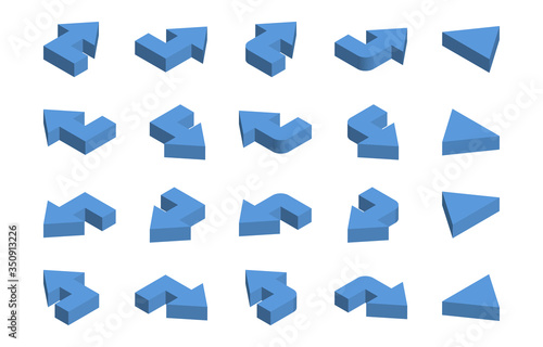 アイソメトリックスの矢印アイコンセット