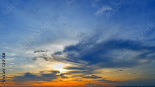 Fototapeta Naklejka Na Ścianę i Meble -  The sky in the evening on a comfortable day