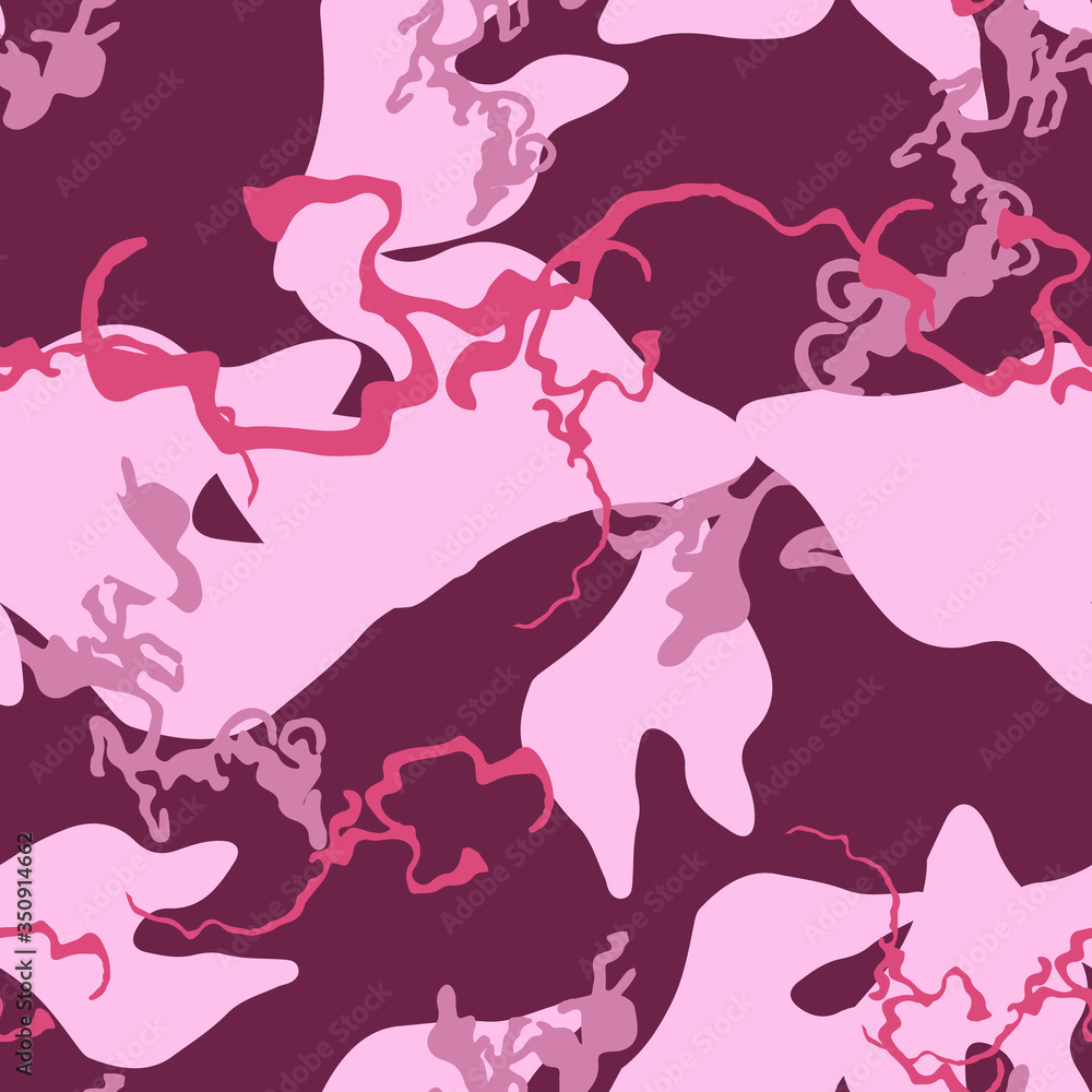 UFO camouflage of various shades of pink, red and violet colors UFO camouflage of various shades of pink, red and violet colors