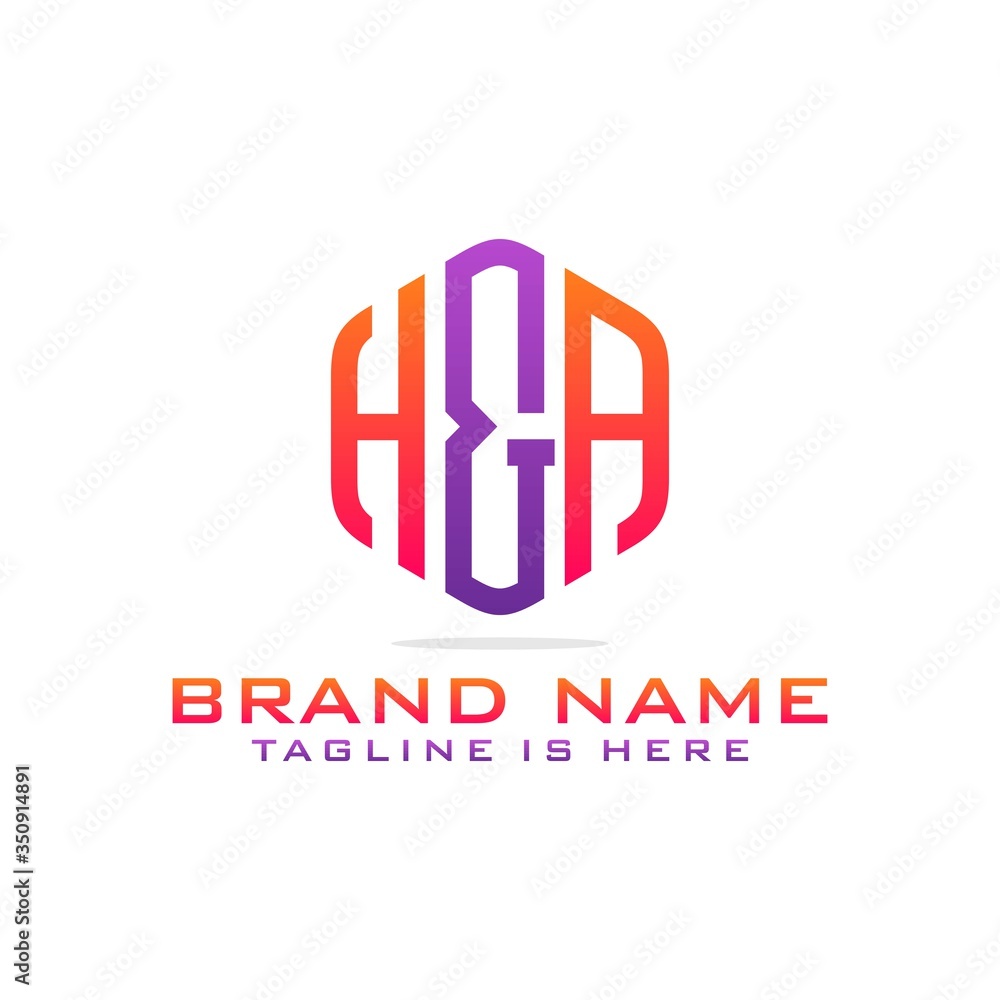 Obraz premium Initial H & A abstract logo template vector