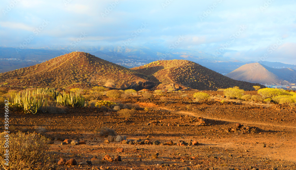 A beautiful hill, Montana Amarilla, Tenerife, Canary Island, Spain - obrazy, fototapety, plakaty 