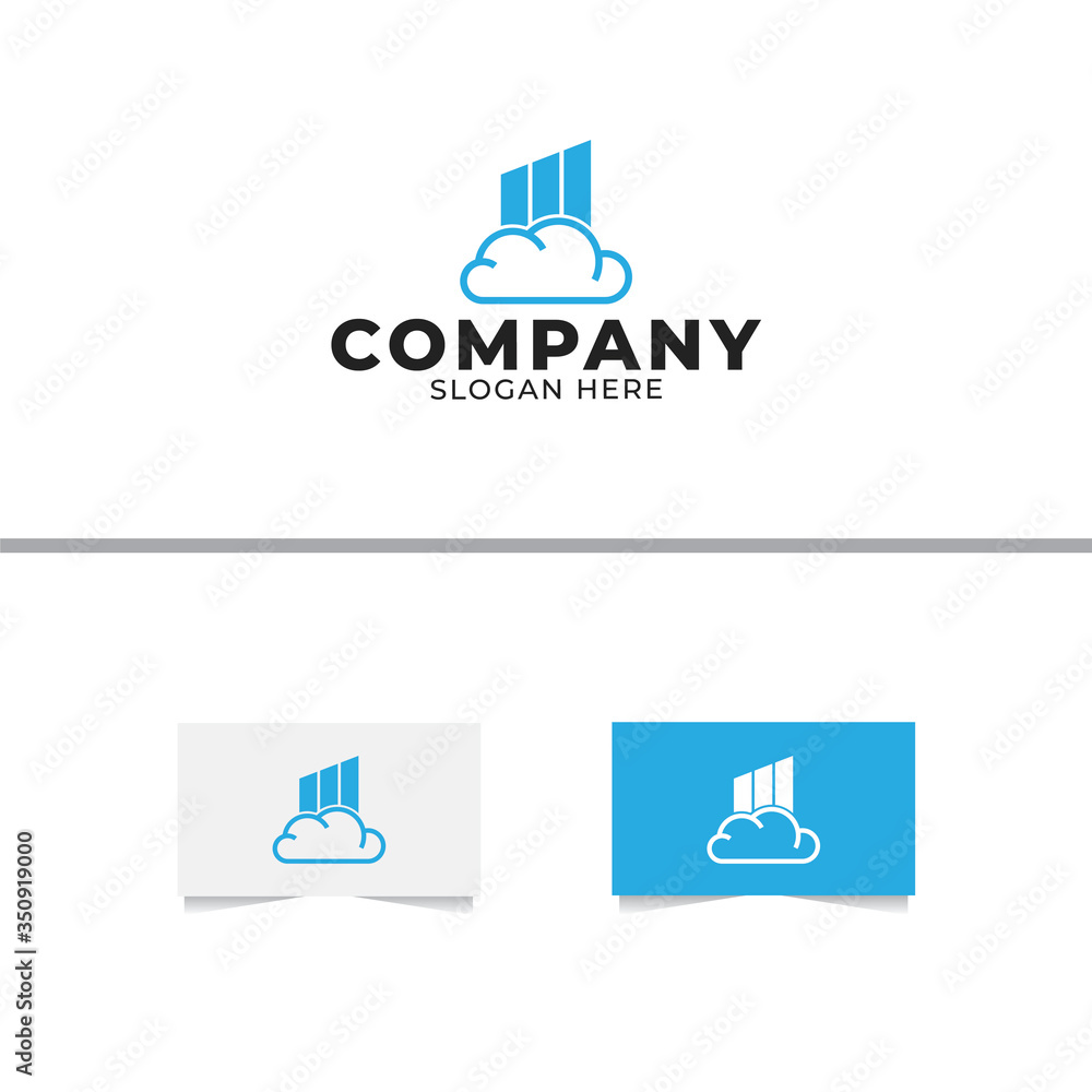 Cloud Marketing Logo Design Vector Template