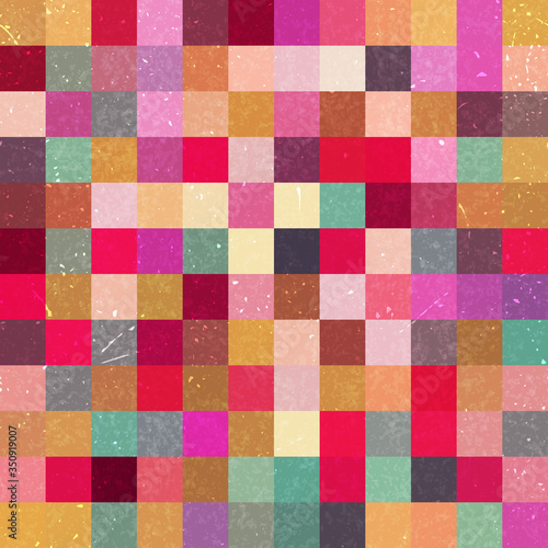 Colorful seamless geometric checked pattern. Ideal for printing onto fabric and paper or decoration.