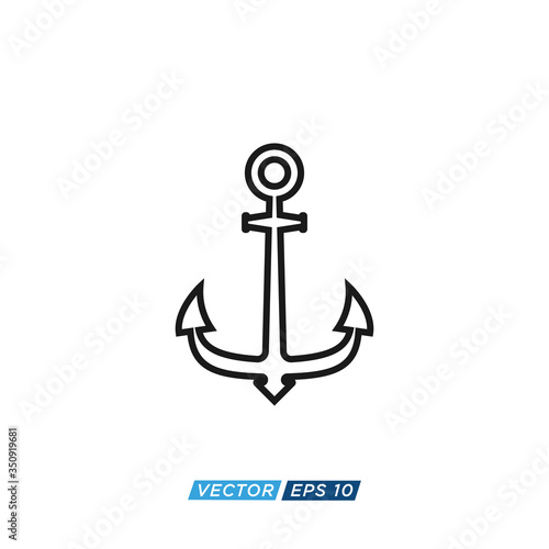 Anchor Nautical Icon Design Vector