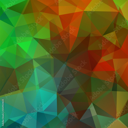 Abstract mosaic background. Triangle geometric background. Design elements. Vector illustration. Blue, green, red colors.