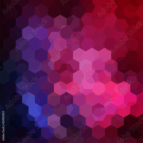 Abstract hexagons vector background. Geometric vector illustration. Creative design template. Pink, purple, blue colors.