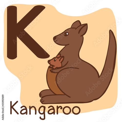 Wallpaper Mural Hand draw Illustration of Capital Letter "K" with Object stand for Kangaroo. Torontodigital.ca