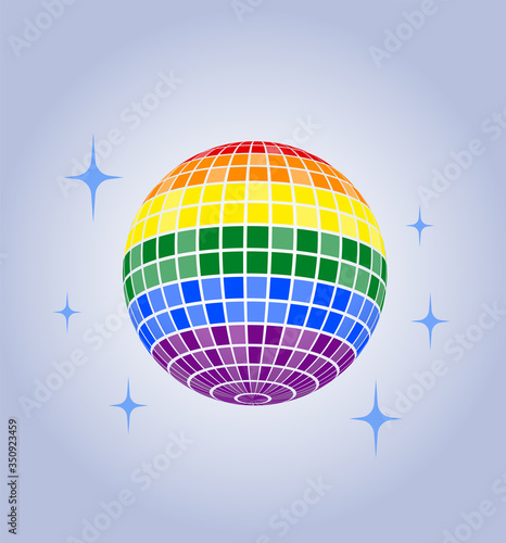 Disco ball Vector icon LGBT Rainbow Pride