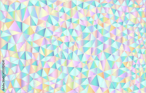 Rainbow background. Abstract stained glass window, triangles.