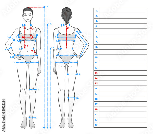 Tall girl in underwear front and back. The arm is bent and lies on the belt. Table for records. Black and white version.