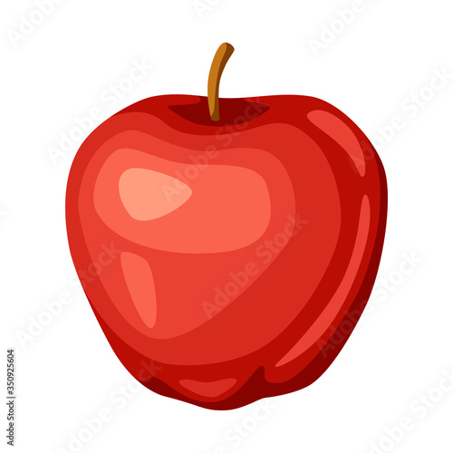 Illustration of sweet red ripe apple.