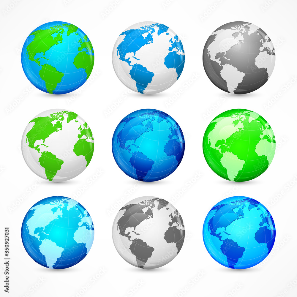 Globe sphere earth set