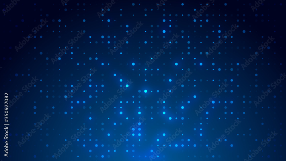 Dot  white blue pattern screen led light gradient texture background. Abstract  technology big data digital background. 3d rendering.