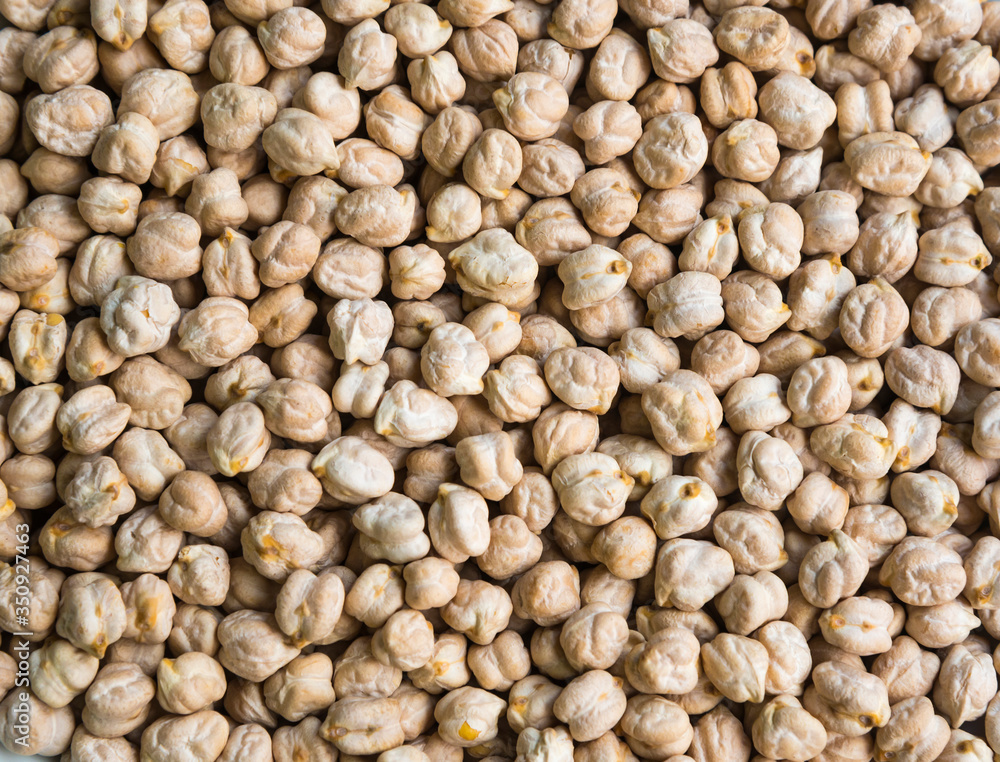 Food background. Chickpeas, close up, top view Food background. Chickpeas, close up, top view
