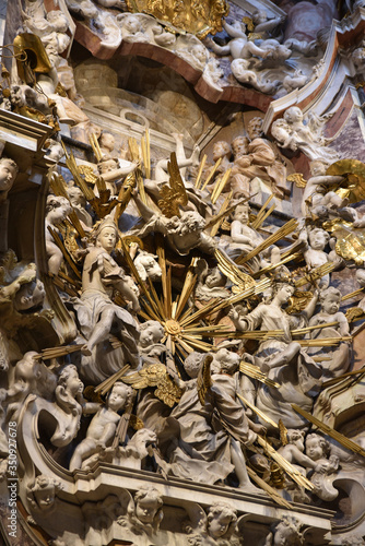 Décor baroque de la cathédrale de Tolède, Espagne