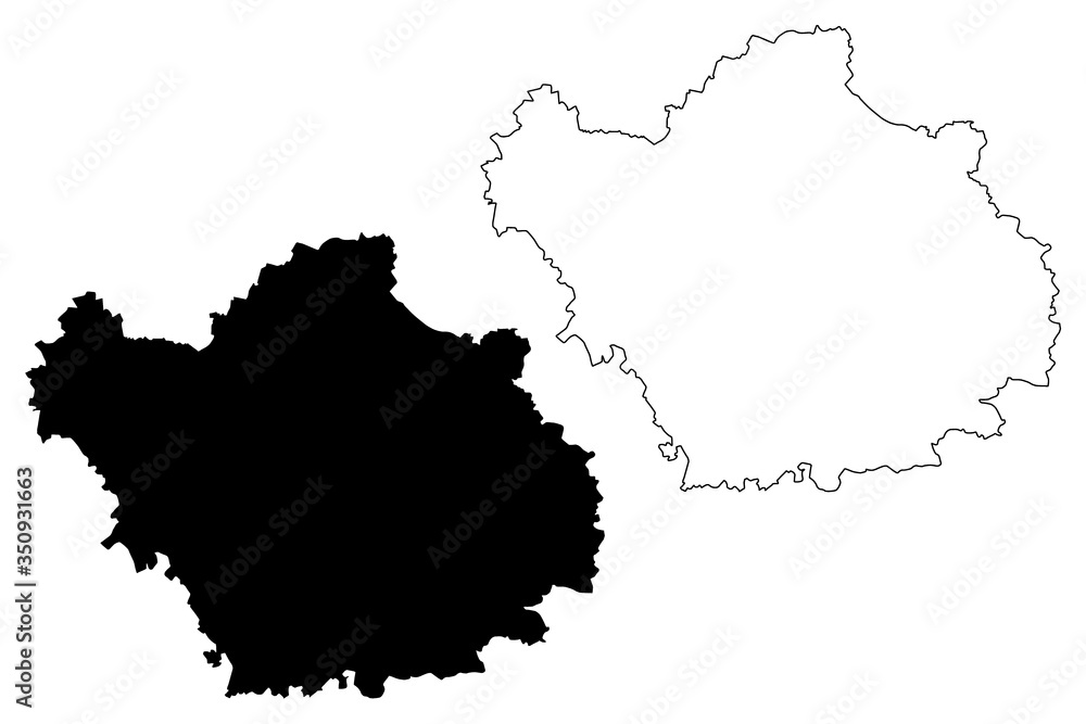 Aube Department (France, French Republic, Grand Est region) map vector illustration, scribble sketch Aube map