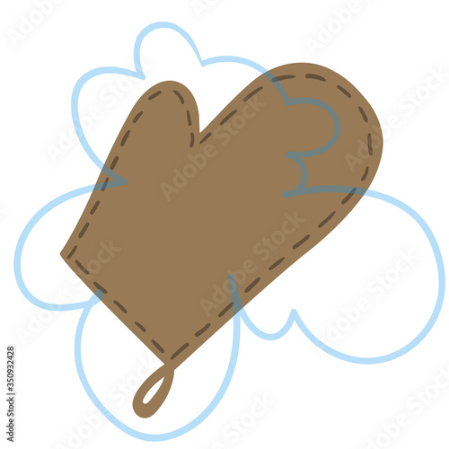 Felt mitt for steaming in the bath. Vector illustration.