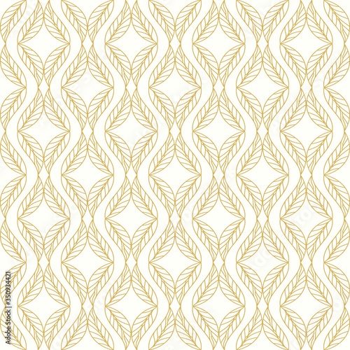 Seamless beige background, diamond-shaped leaf pattern, artistic vector Wallpaper. Art Deco, vintage minimalistic design