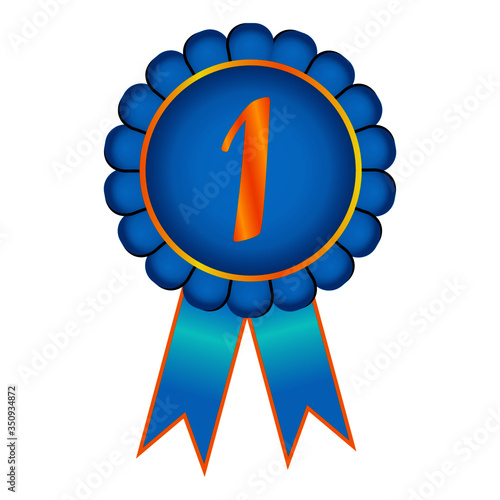 gold medal. first rank.blue ribbon.