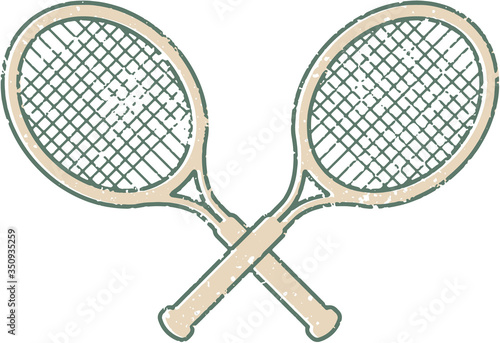 Vintage Tennis Crossed Racquet Design