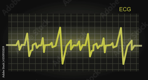ECG. Electrocardiograph background. vector illustration