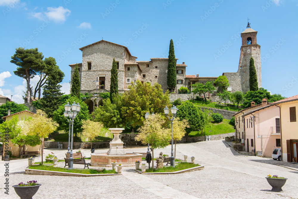 Fototapeta premium Greccio, Italy. The very little medieval town in Lazio region, famous for the catholic sanctuary of Saint Francis