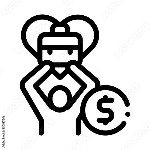 favorite money job icon vector. favorite money job sign. isolated contour symbol illustration