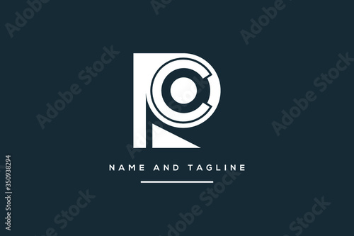 Alphabet letters monogram icon logo CR or RC