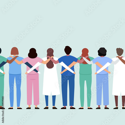 Medical team working together