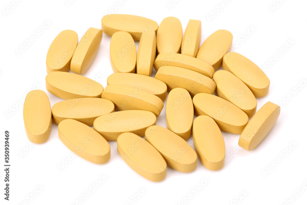 vitamin C tablets on white background vitamin C tablets on white background