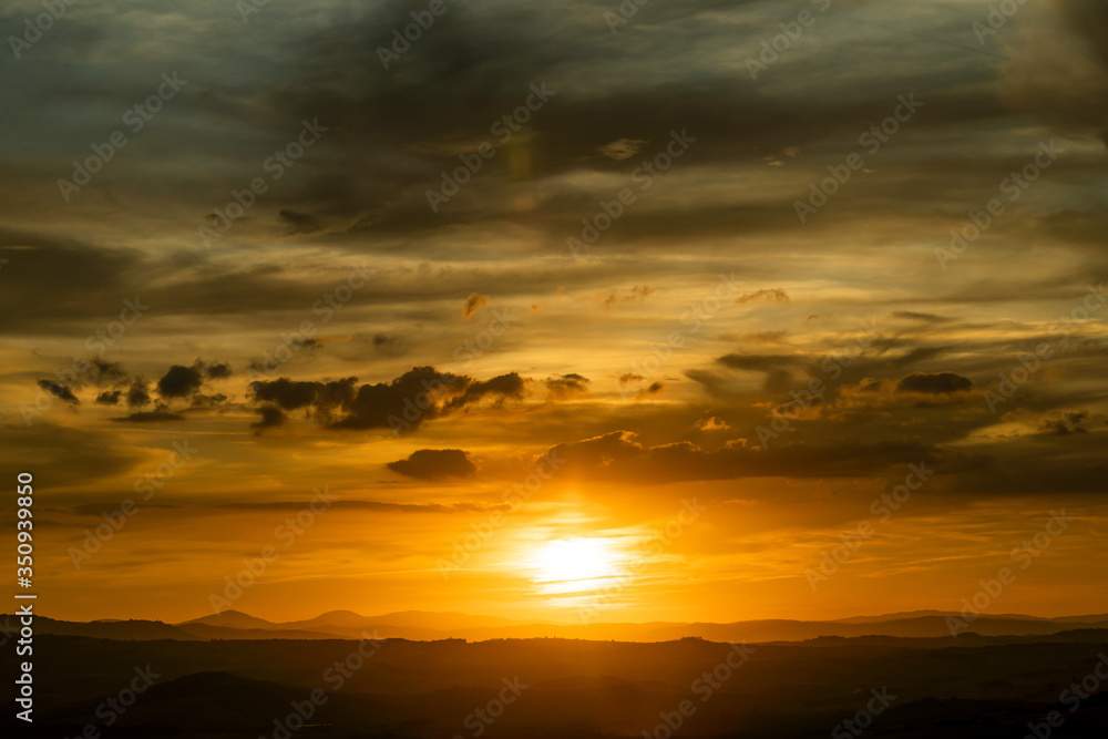 Dusk,Sunset Sky in the Evening,Dramatic and Wonderful Cloud on Twilight,Majestic Dark Blue