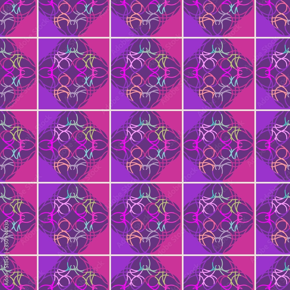 seamless monochrome purple pattern. ornament in shades of pink and lilac. patchwork. bright fabric design. print, template. seamless monochrome purple pattern. ornament in shades of pink and lilac. patchwork. bright fabric design. print, template.