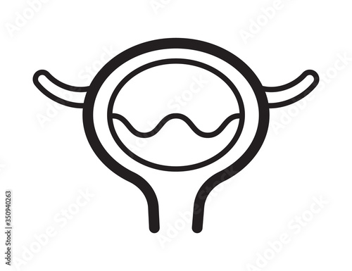 Bladder icon vector in outline simple style. Cystitis symbol is shown. Nephropathy, renal failure, diseases