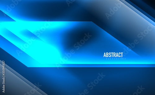 Dynamic neon shiny abstract background. Trendy abstract layout template for business or technology presentation, internet poster or web brochure cover, wallpaper