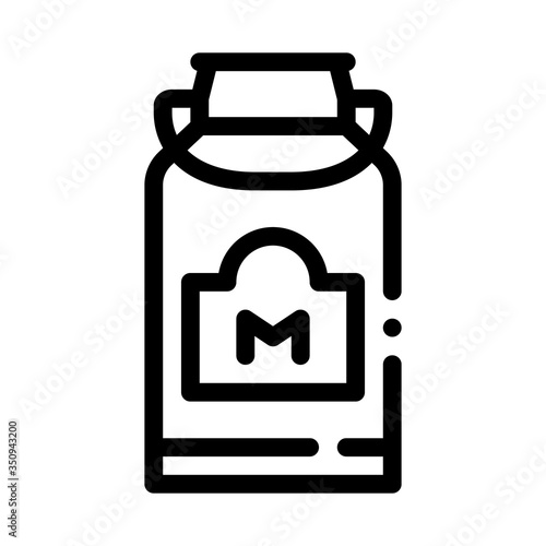 milk can with handle icon vector. milk can with handle sign. isolated contour symbol illustration
