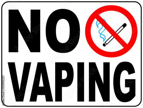 No vaping sign. Do not smoke electronic cigarette symbol. Vector illustration isolated on white. Warning forbidden red icon for public places, ready to use