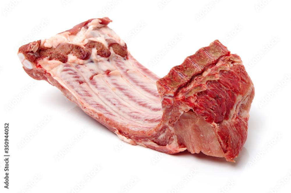 Raw spare ribs on white backgroun Raw spare ribs on white backgroun