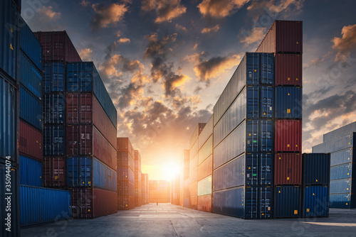Photography Container Cargo Port Ship Yard Storage Handling of Logistic Transportation Industry