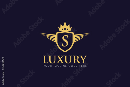initial letter s crown logo and icon vector illustration design template