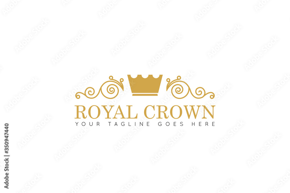 elegance crown logo and icon with ornament vector illustration design template elegance crown logo and icon with ornament vector illustration design template